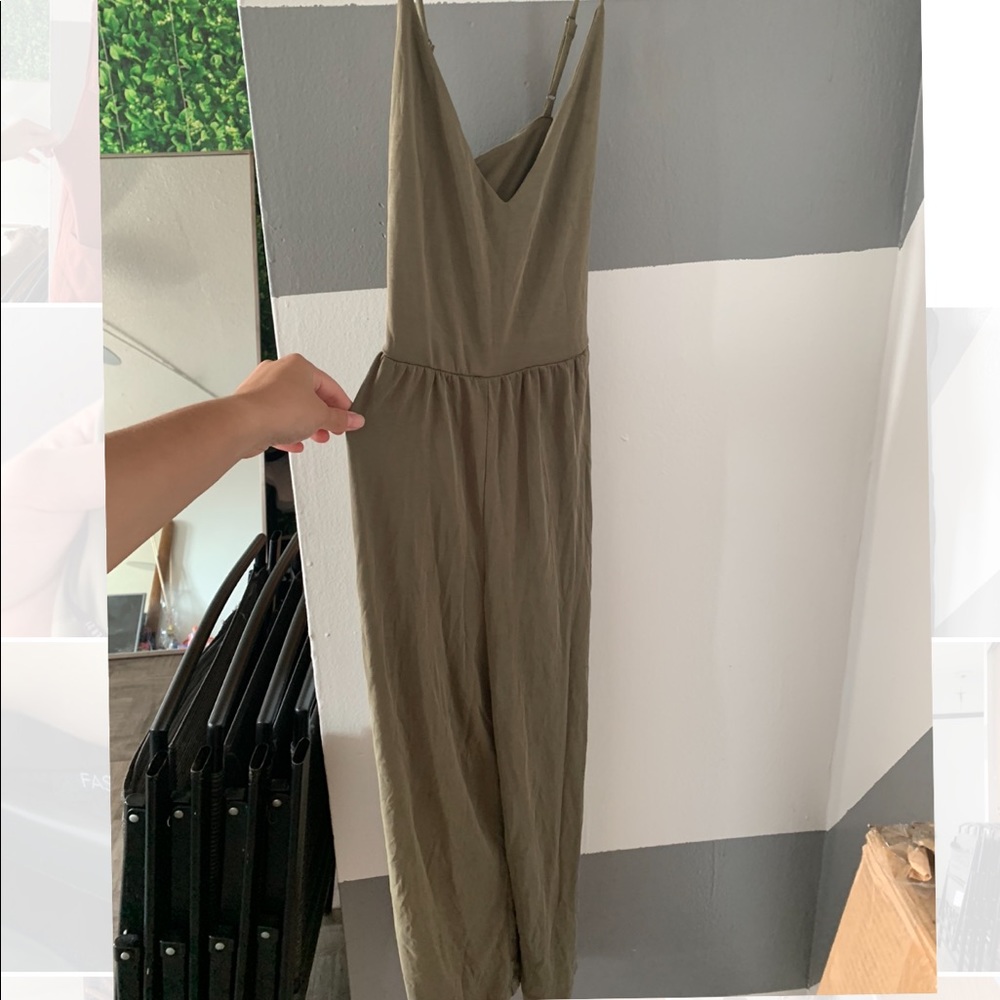 Olive green tank jumpsuit
